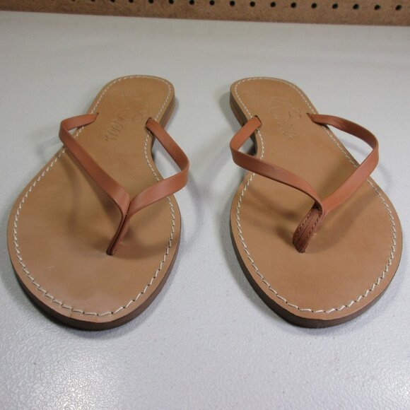 J.CREW Shoes - JCREW womens tan leather flat thong Capri sandals 6.5 M Italy ay149